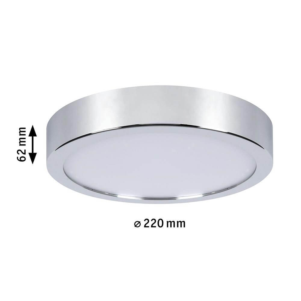 LED HomeSpa Panel Aviar Ø 22cm Chrom Phasen Dimmbar mit Durchmesser von 220 mm und Höhe von 62 mm.