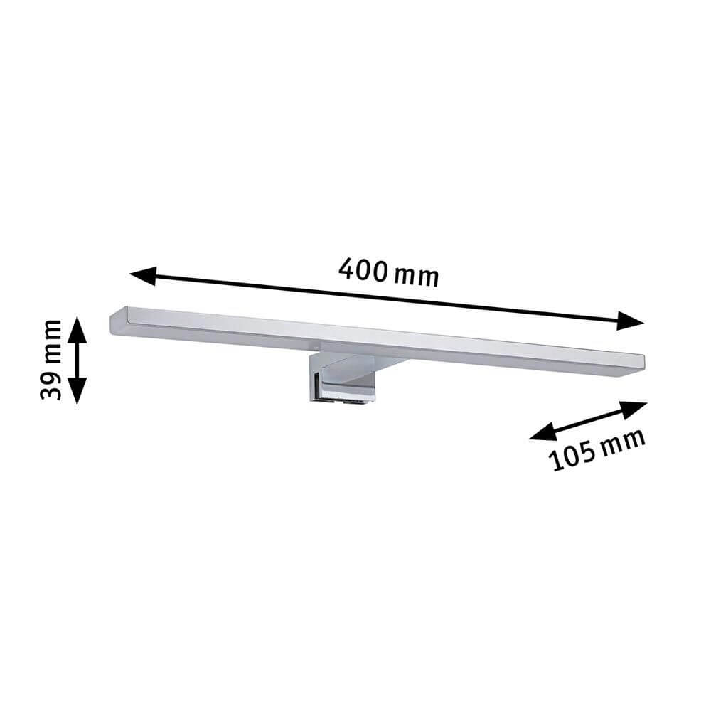 LED HomeSpa Spiegelleuchte Evie Chrom – elegante Spiegelleuchte mit spritzwassergeschütztem Design für Badezimmer.