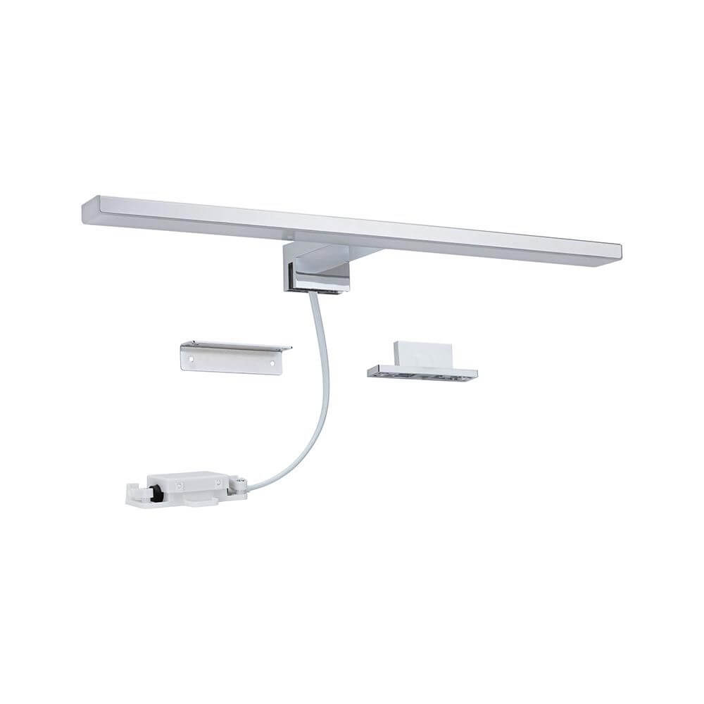 LED HomeSpa Spiegelleuchte Evie Chrom in elegantem Design für den Badezimmerbereich, spritzwassergeschützt.