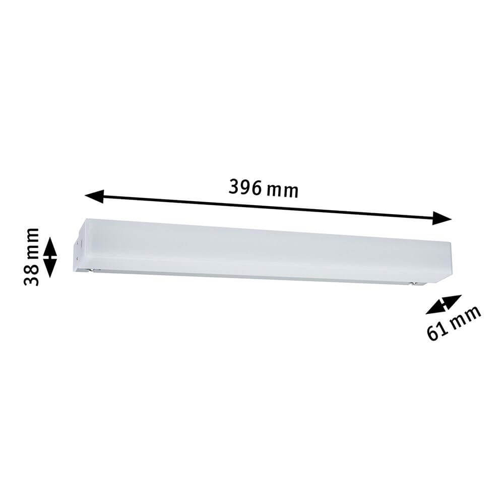 LED HomeSpa Spiegelleuchte Luno CCT-Switch Weiß mit Abmessungen 396 mm x 61 mm x 38 mm.