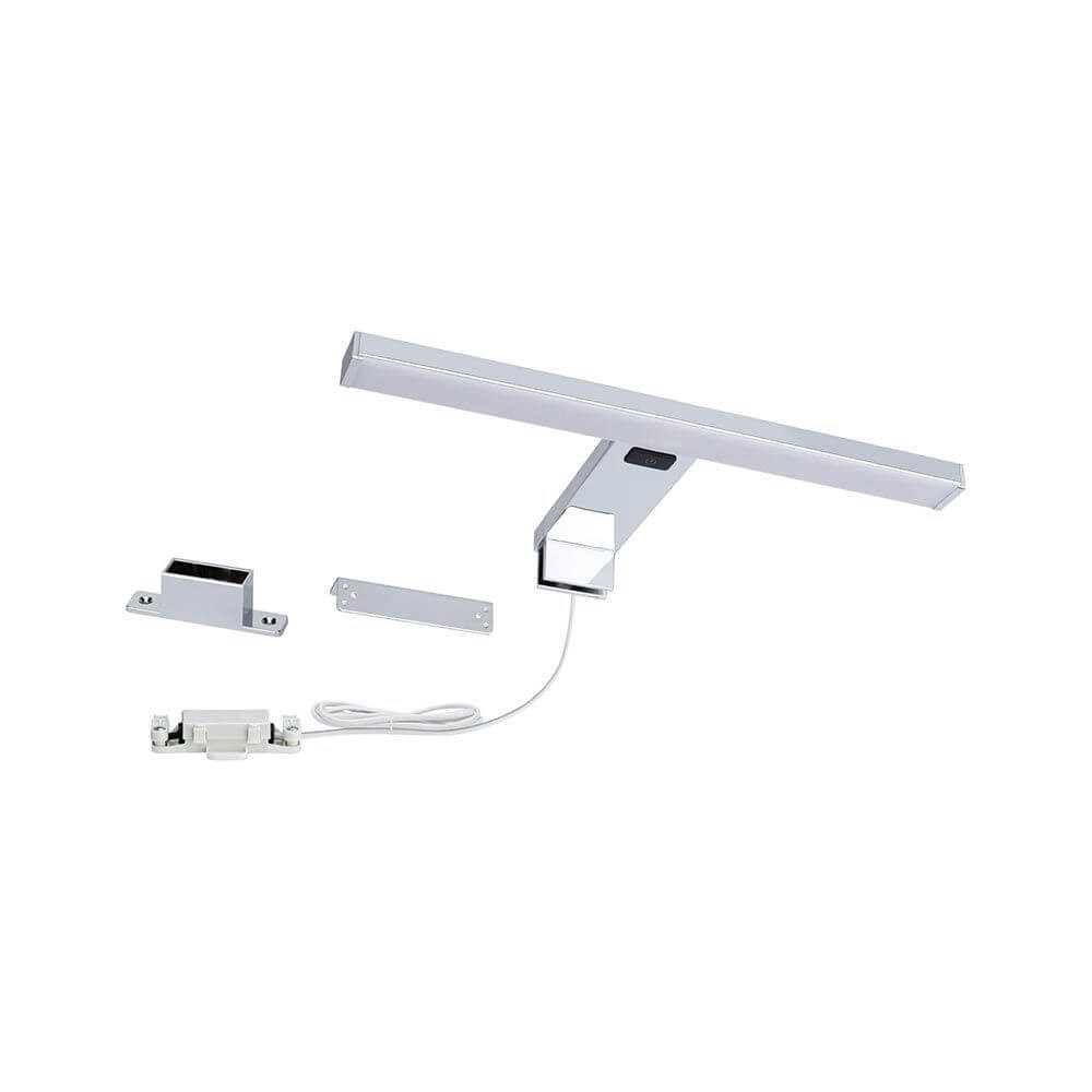 LED HomeSpa Spiegelleuchte Selo Weiß, Chrom - Aufbau- und Spiegelklemmleuchte mit Zubehör für Badezimmer