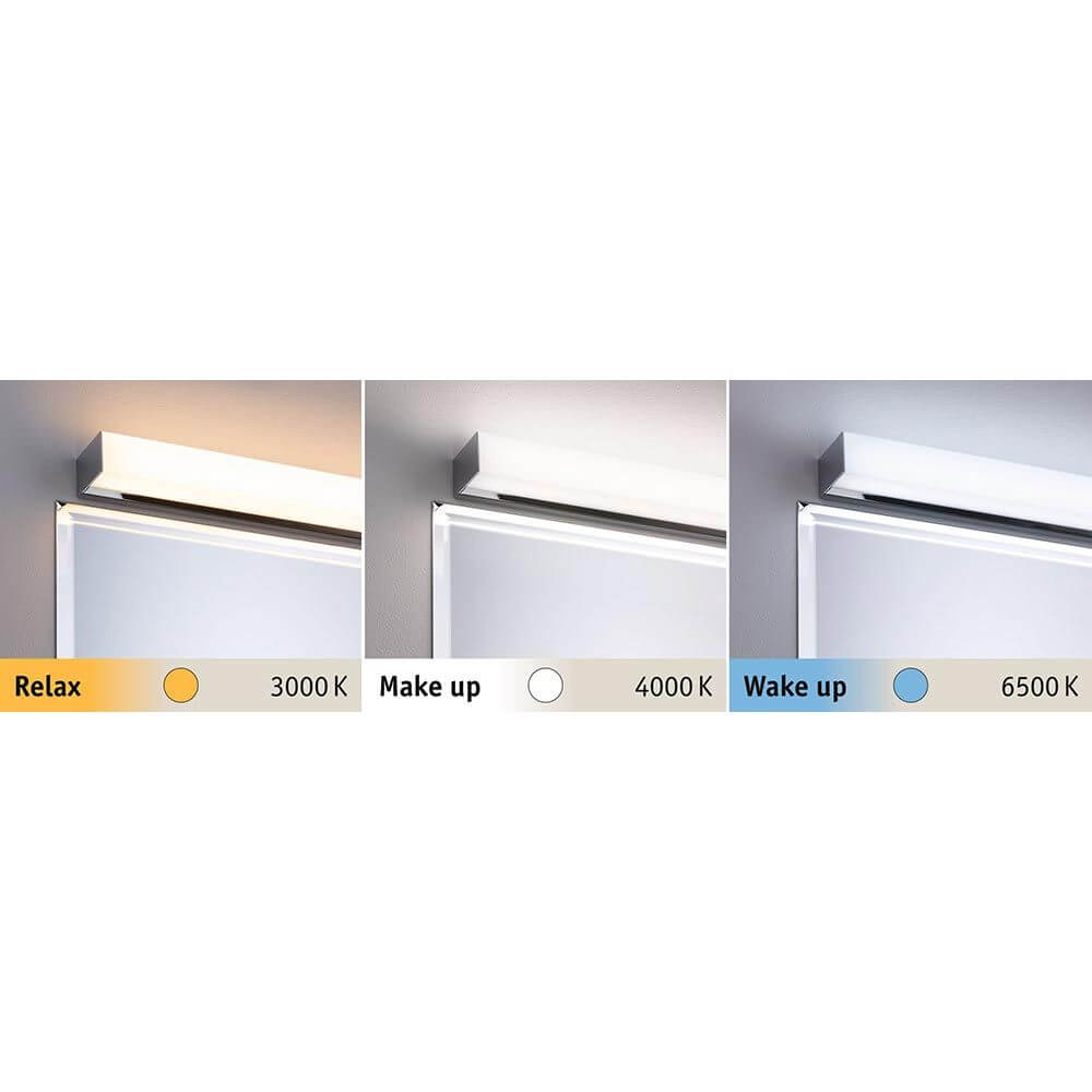 LED HomeSpa Spiegelleuchte Tova Dim-to-Warm Chrom, Weiß mit verschiedenen Lichtfarben: Relax, Make up, Wake up.