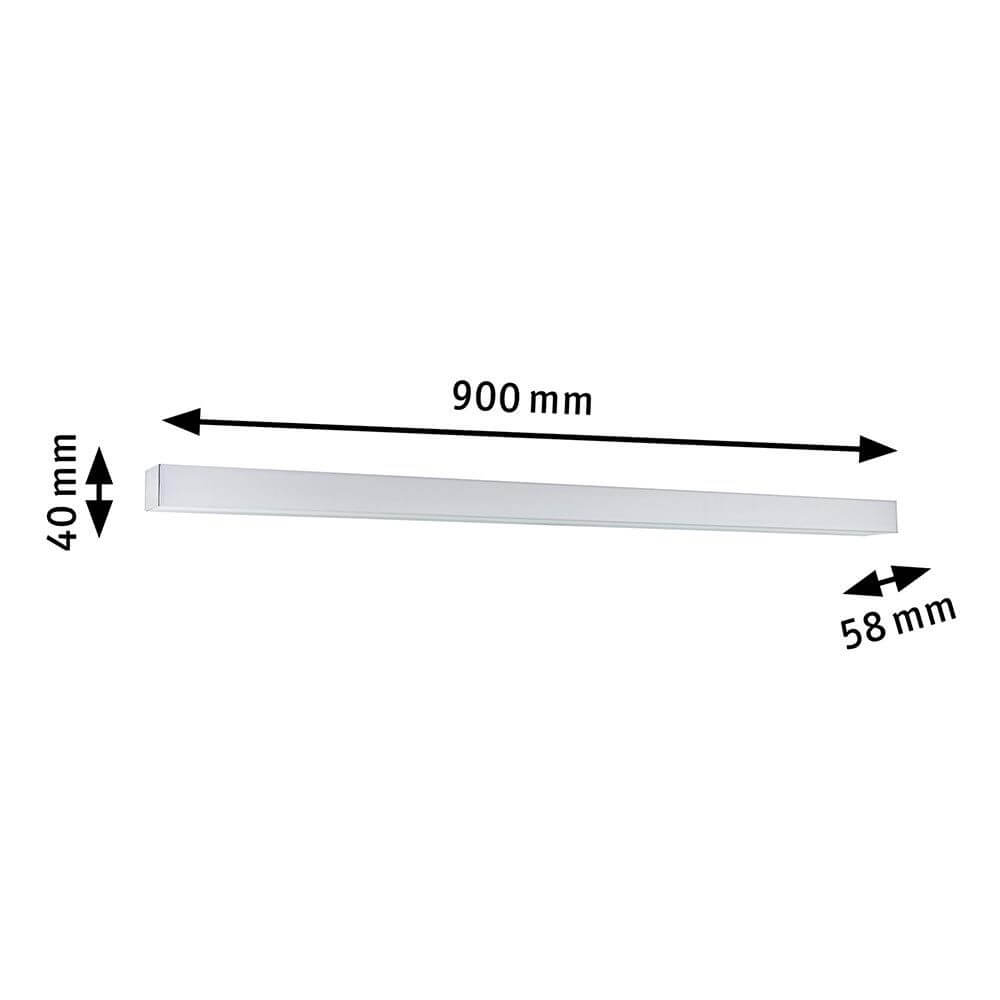 LED HomeSpa Spiegelleuchte Tova Dim-to-Warm Chrom, Weiß, 90 cm Länge, 40 mm Höhe, 58 mm Tiefe, für Badezimmerbeleuchtung.
