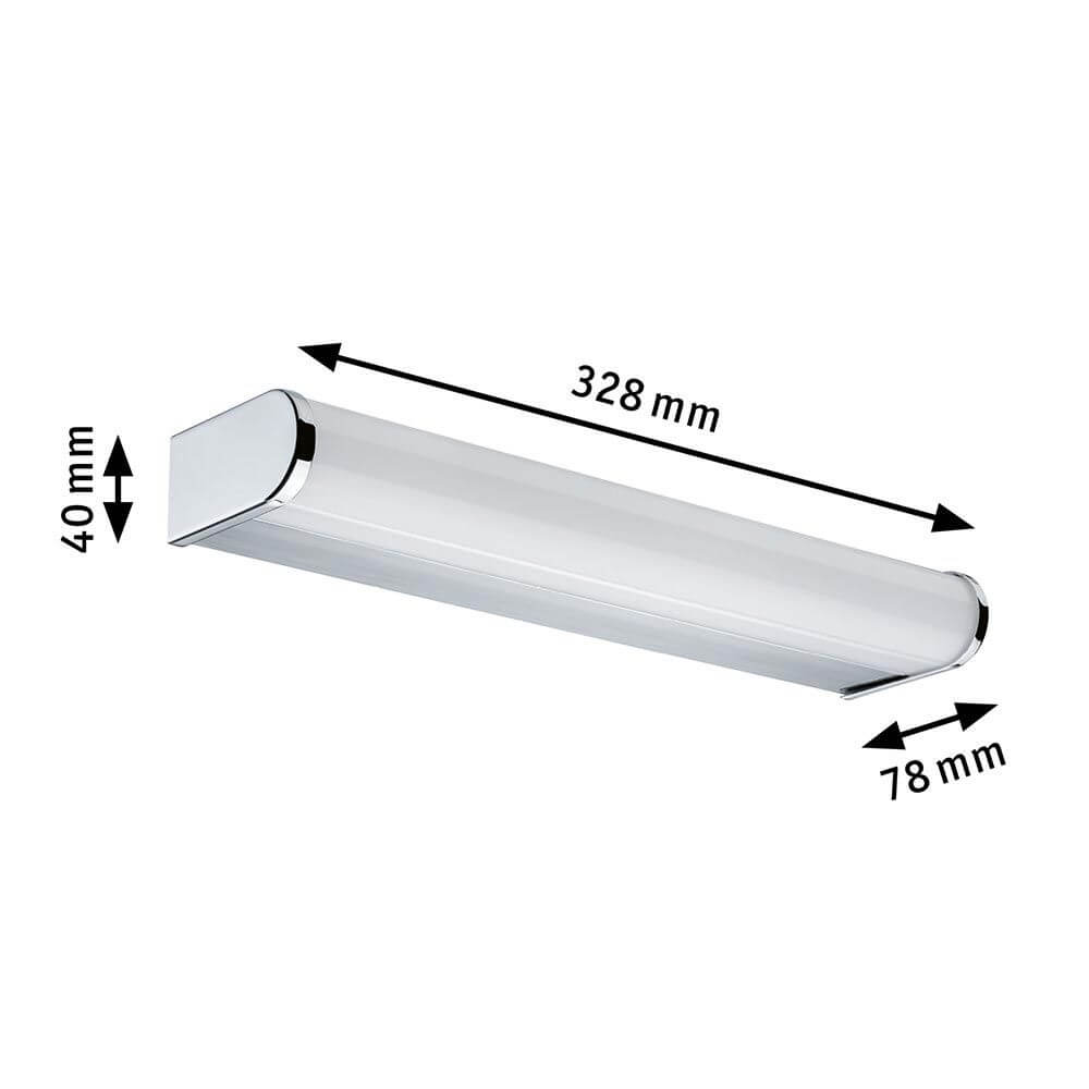 LED HomeSpa Wandleuchte Arneb CCT Weiß, Chrom - Dimensionen 328mm x 78mm x 40mm