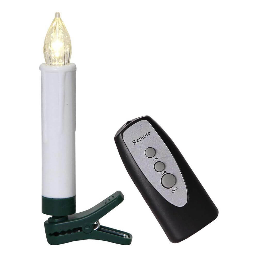 LED-lys til udendørs brug 10 stk. trådløse med fjernbetjening Varm hvid