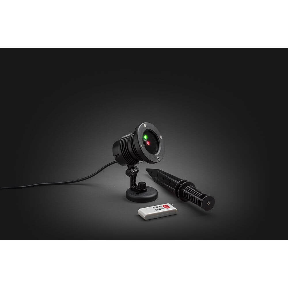 LED Laser mit bewegten & funkelnden Punkten Fernbedienung Bewegungssensor Timer IP44 mit Remote und Halterung.