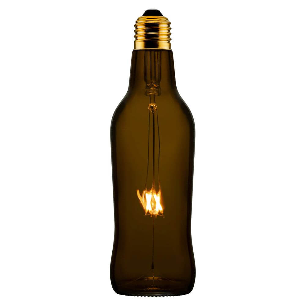 E27 LED Bierflasche Beer Bulb Dimmbar in Braun, hergestellt aus recycelten Bierflaschen, energiesparend.