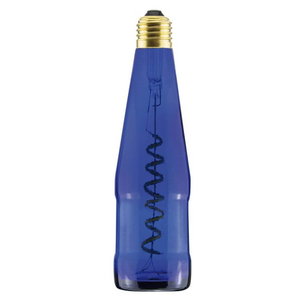 E27 LED Bierflasche Beer Bulb Dimmbar in blauer Farbe, recycelte Bierflasche als energieeffiziente Lampe.