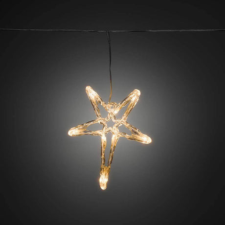 LED Lichtervorhang 5 Acrylsterne 40 Warmweiße Dioden IP44 hängender Acrylstern, der stimmungsvolle Lichtakzente setzt.