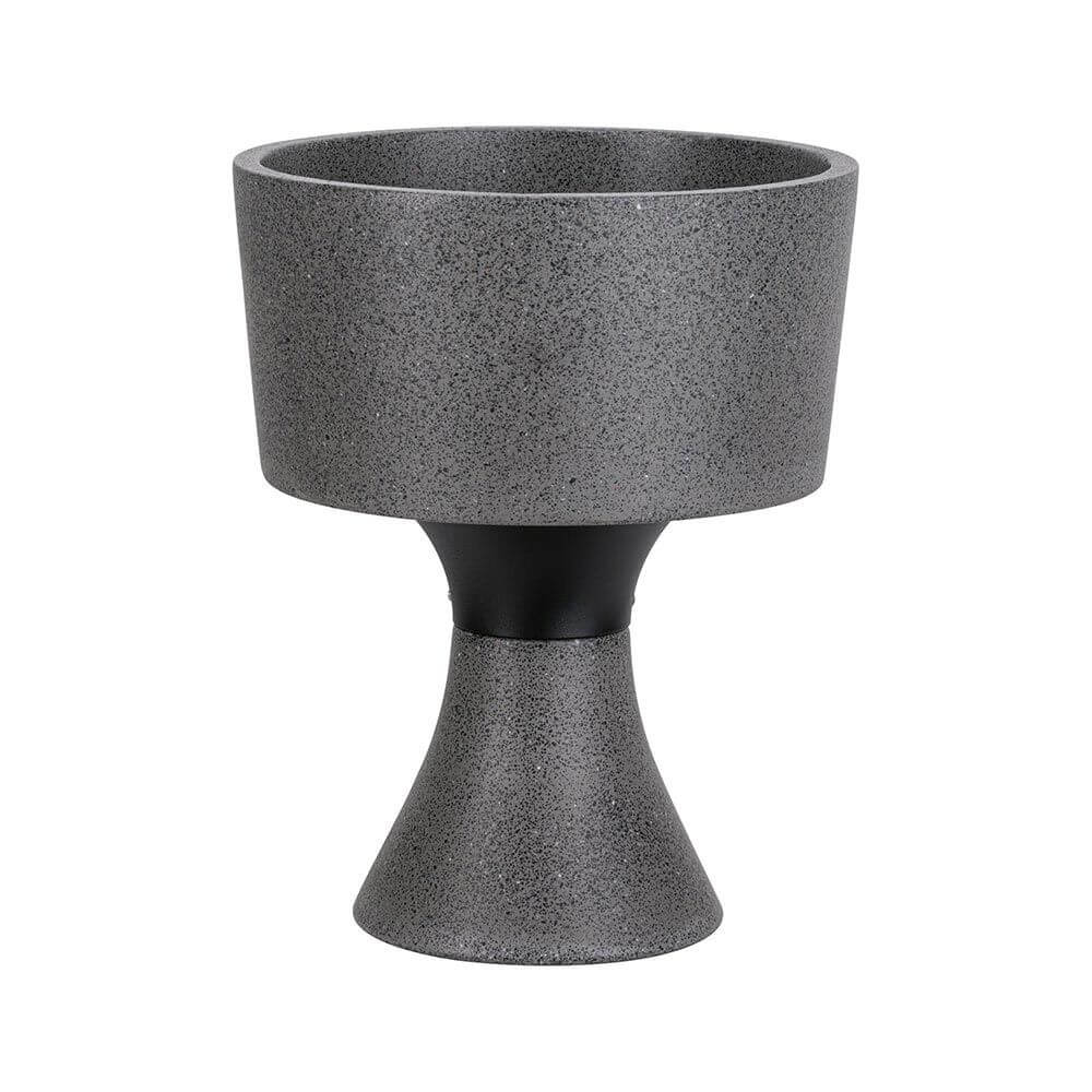 LED Pflanzkübel Concrea Schwarzer Sandstein IP65 in elegantem Design aus schwarzem Sandstein
