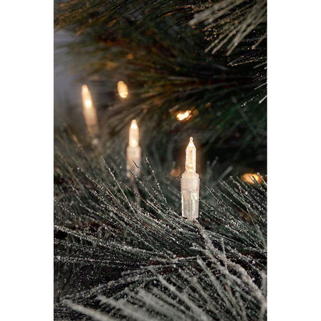 LED Mini fairy light chain 40 warm white diodes IP44 on fir branches with snow effect