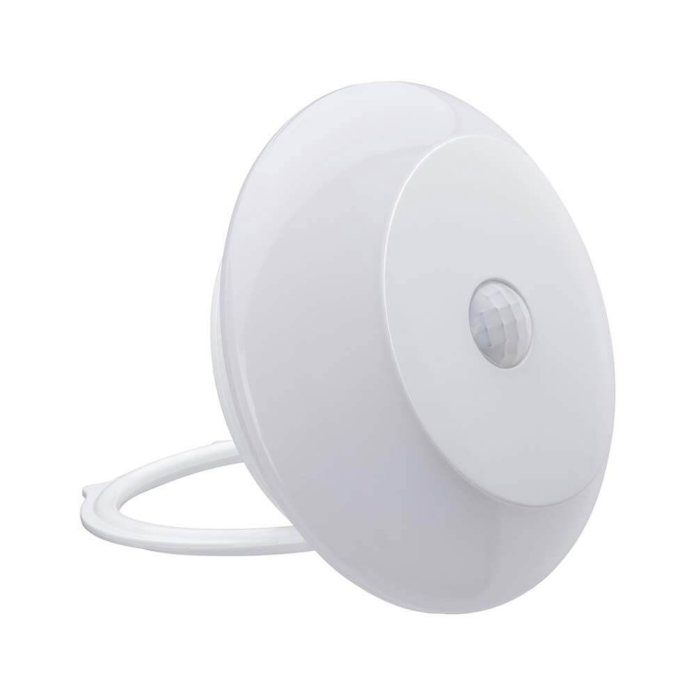 LED Nachtlicht Viby mit Dämmerungssensor, rundes Design, weißes Licht, ideal für dunkle Räume, batteriebetrieben.
