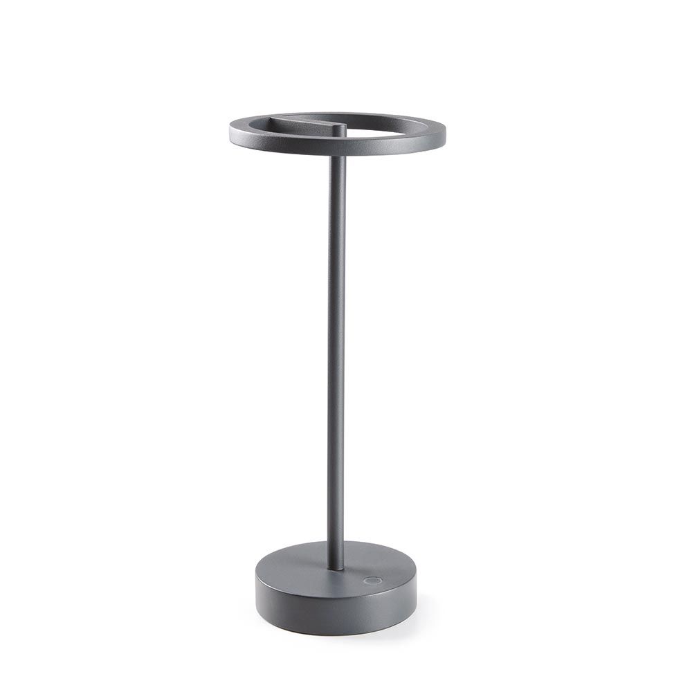 Minimalistische LED Outdoor Akku-Tischlampe Smart mit elegantem Design und rostfreier Oberfläche.