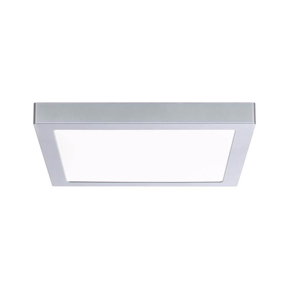 LED Panel Abia Eckig Satiniert, Chrom - modernes, flaches Design mit satinierter Abdeckung für gleichmäßige Lichtverteilung.