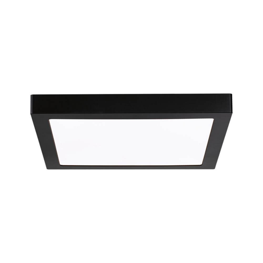 Eckiges LED Panel Abia in Schwarz, 300x300mm, mit satinierter Kunststoffabdeckung für harmonische Lichtverteilung.