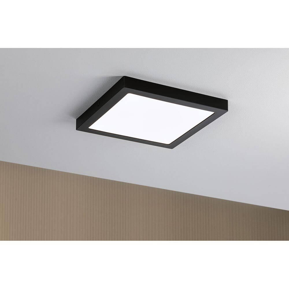 LED Panel Abia eckig in Schwarz, 300x300mm, moderne Lichtverteilung für stilvolle Innenarchitektur.