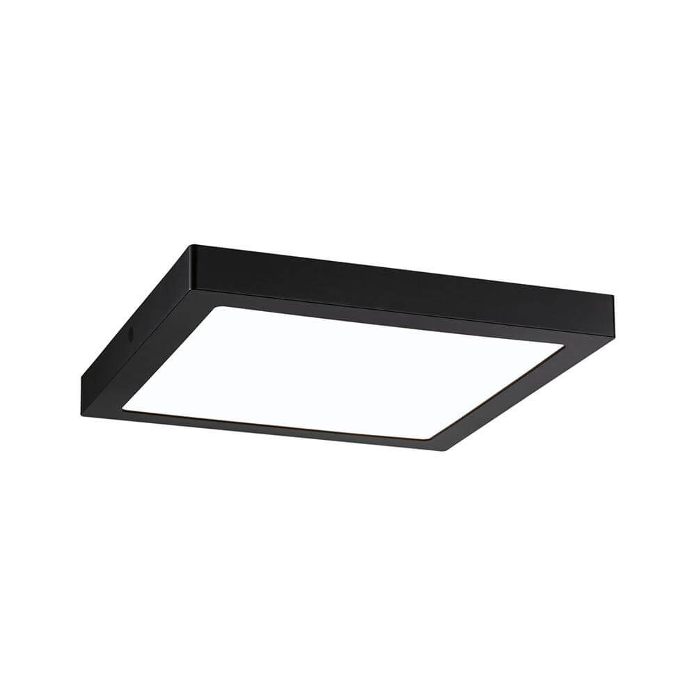LED Panel Abia eckig in Schwarz, 300x300mm, flaches Design und gleichmäßige Lichtverteilung.