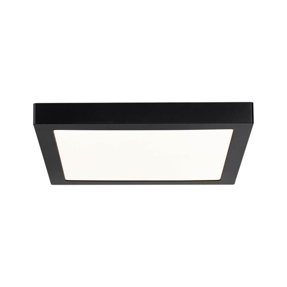 LED Panel Abia Eckig Schwarz-Matt, modernes Design mit flachem Aufbau und gleichmäßiger Lichtverteilung.