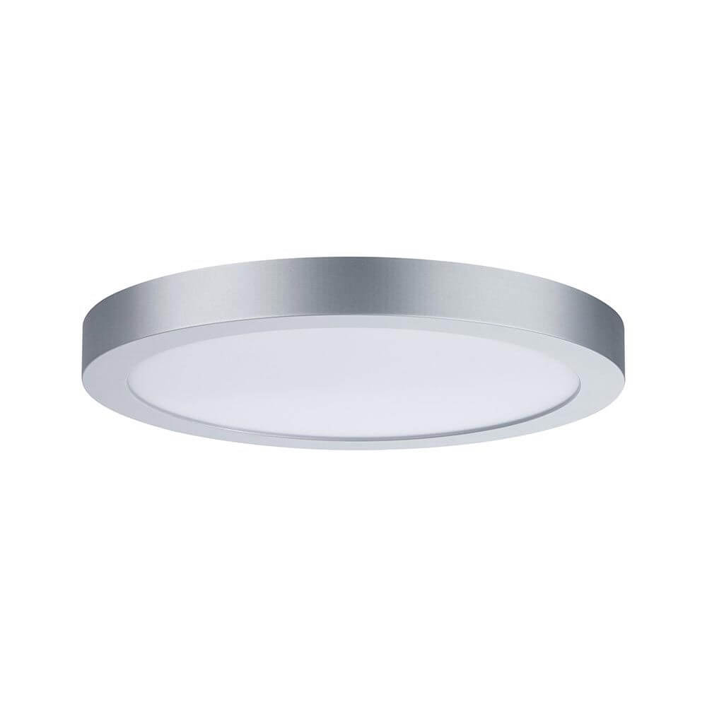 LED Panel Abia Rund Chrom-Matt Neutral-Weiß in edlem, flachem Design mit satinierter Kunststoffabdeckung.