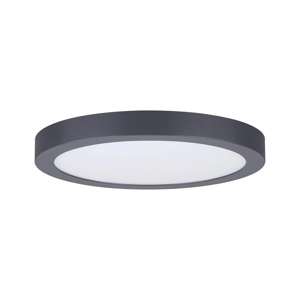 LED Panel Abia Wand- und Deckenleuchte Dunkelgrau mit flachem Aufbau und satinierter Kunststoffabdeckung
