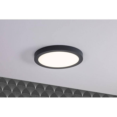 LED Panel Abia Wand- und Deckenleuchte Dunkelgrau an Decke montiert, modernes und flaches Design.