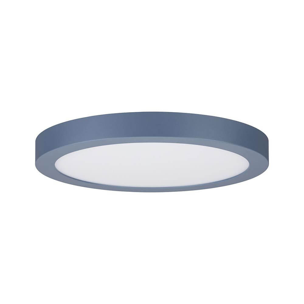 LED Decken Panel Abia Ø 30cm Grau-Blau, Satiniert - modernes, flaches Design mit satinierter Kunststoffabdeckung.