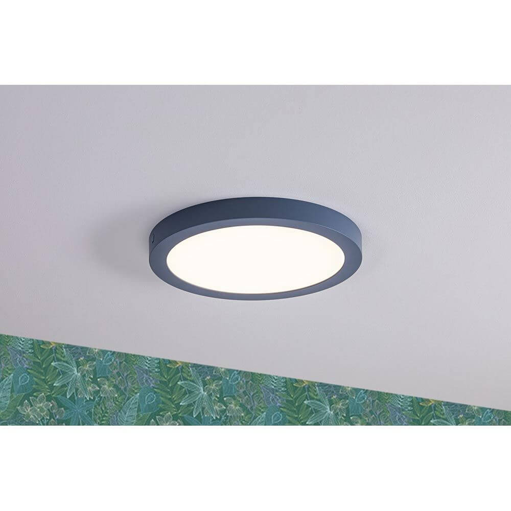 LED Decken Panel Abia Ø 30cm Grau-Blau, Satiniert - modernes Design mit satinierter Abdeckung und gleichmäßiger Lichtverteilung