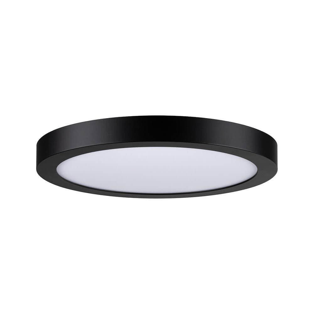 LED Panel Abia Rund Schwarz-Matt, modernes und flaches Design für gleichmäßige Lichtverteilung.