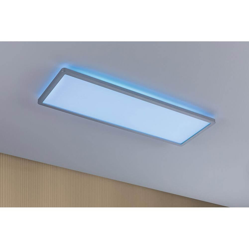 LED Panel Atria Shine Deckenleuchte RGBW Chrom-Matt mit gleichmäßiger Raumausleuchtung.