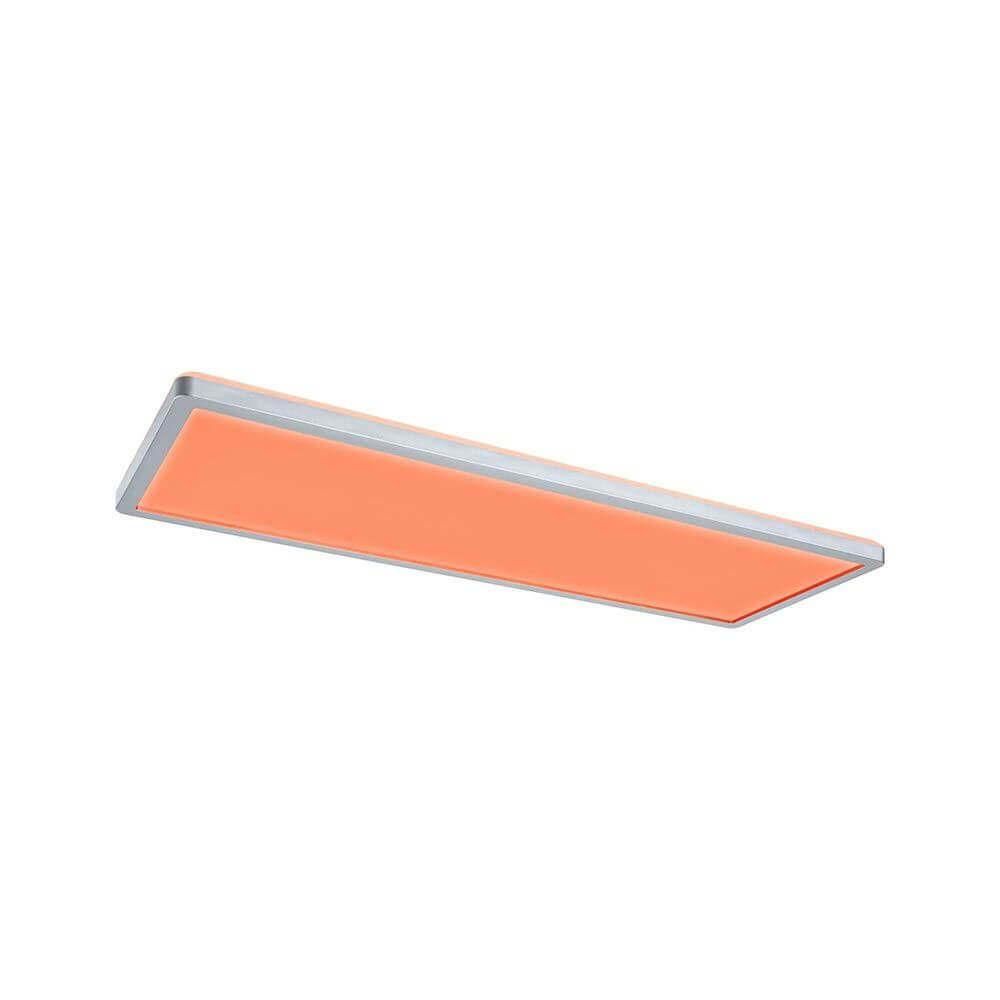 LED Panel Atria Shine Deckenleuchte RGBW Chrom-Matt mit orangefarbiger Beleuchtung