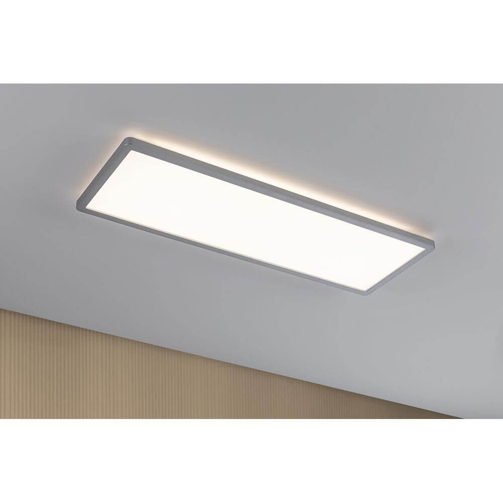 LED Panel Atria Shine Deckenleuchte RGBW Chrom-Matt für Wohn- und Schlafräume mit Fernbedienung