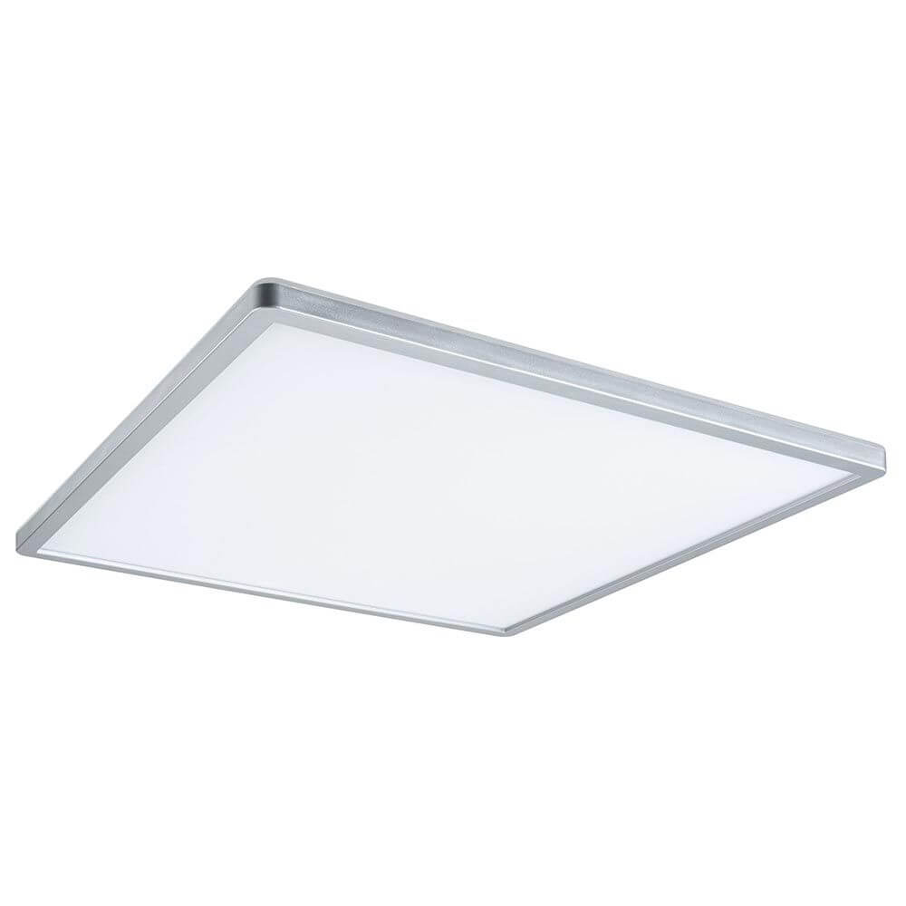 LED Panel Decken- & Wandleuchte Atria Shine in 3 Stufen-Dimmbar in Chrom matt, quadratisch und modern.