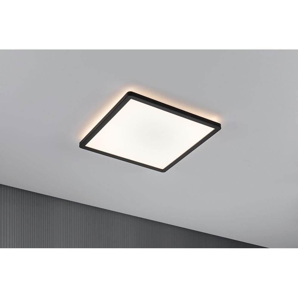 LED Panel Atria Shine Quadratisch Schwarz, stilvolles 16W Deckenlicht in edlem Schwarz