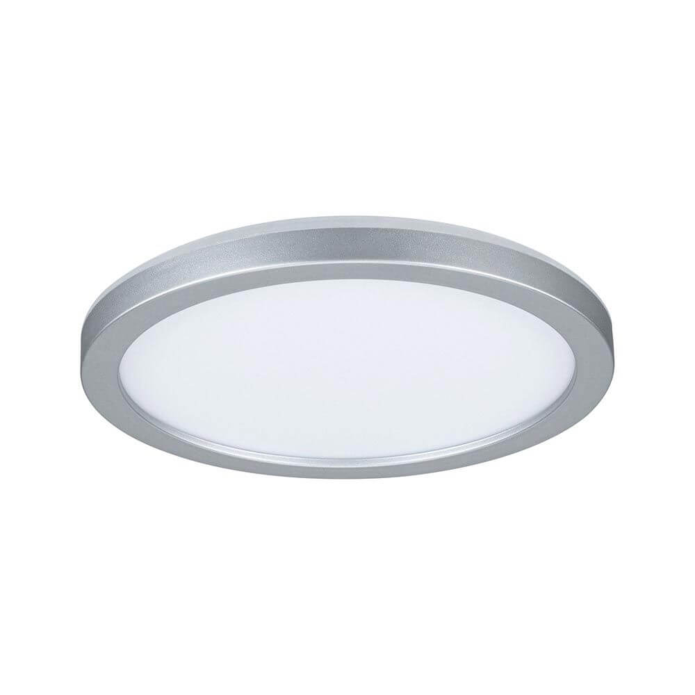 LED Panel Deckenlampe Atria Shine Ø 19cm Chrom-Matt für gleichmäßige Raumausleuchtung.