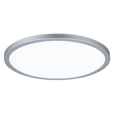 LED Panel Atria Shine Rund Chrom-Matt - runde Deckenleuchte mit warmweißem Licht und schwebender Optik.