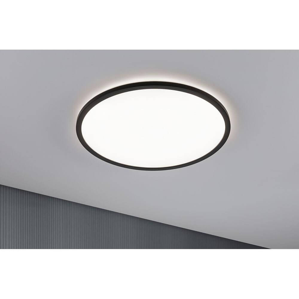 LED Panel für Decke & Wand Atria Shine mit 3 Stufen-Dimmer in Schwarz für gleichmäßige Raumausleuchtung.