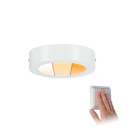 LED Panel Deckenleuchte Carpo Dim-to-Warm Ø 17cm Weiß mit Dimmer-Schalter