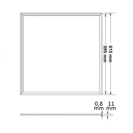 LED Panel Einlegeleuchte Rahmen 62x62cm 3700lm Neutralweiß Dimmbar Maße: 615x595 mm, 11 mm dick