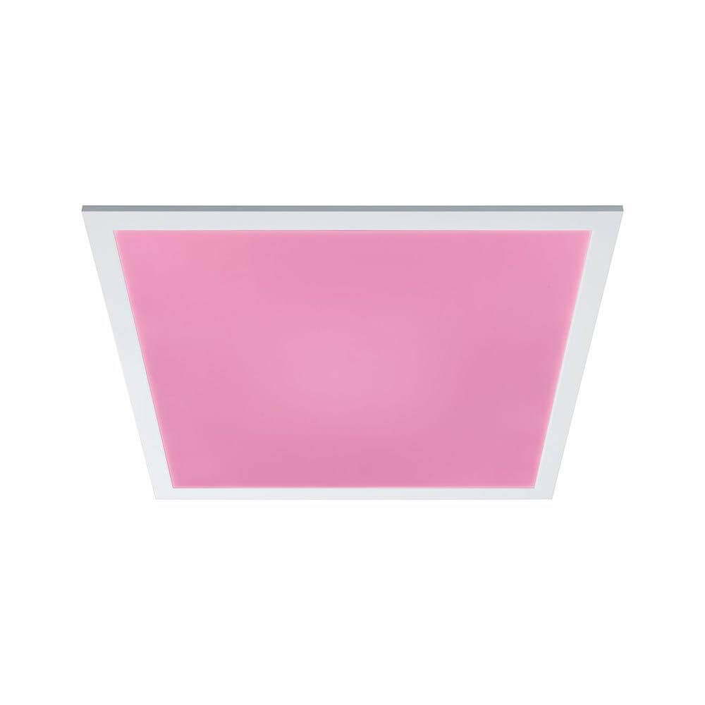 LED Panel Smart Home Zigbee Amaris RGBW Eckig in rosa, ultraflaches Design, perfekt für stimmungsvolles Licht.
