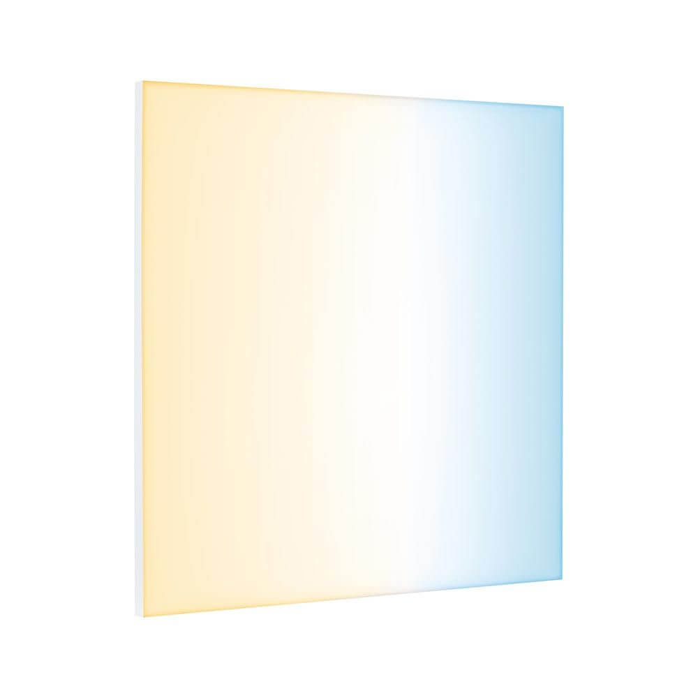 LED Panel Smart Home Zigbee Velora Quadratisch Weiß-Matt mit satinierter Oberfläche und Tunable White Funktion.