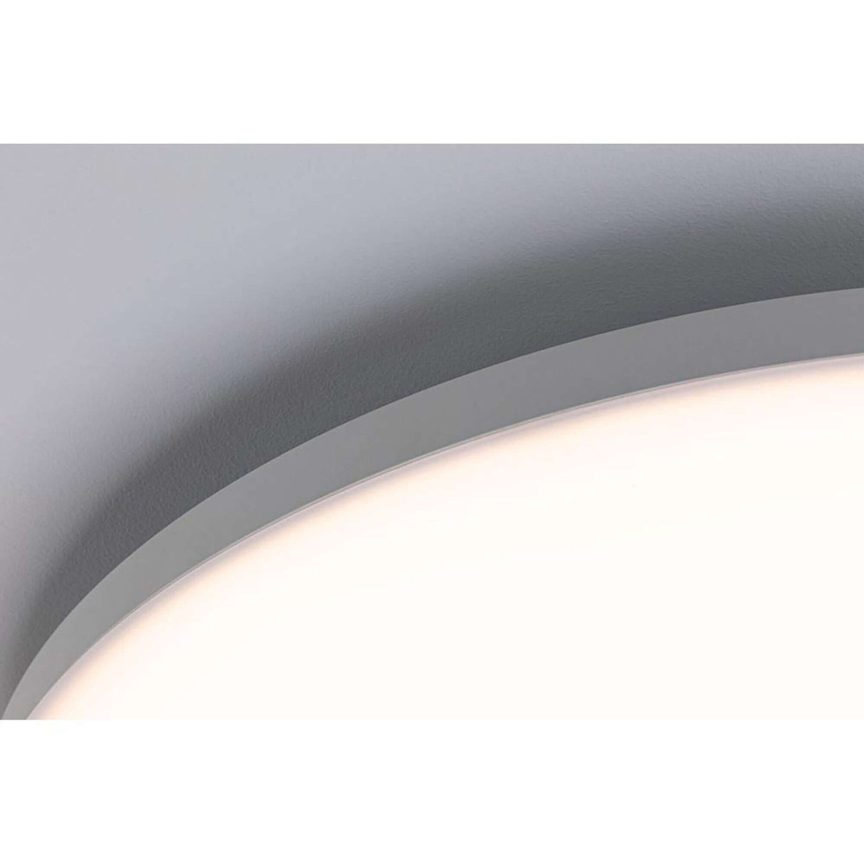 LED Panel Smart Home Zigbee Velora CCT 60cm Weiß Detailansicht des runden, rahmenlosen Design.