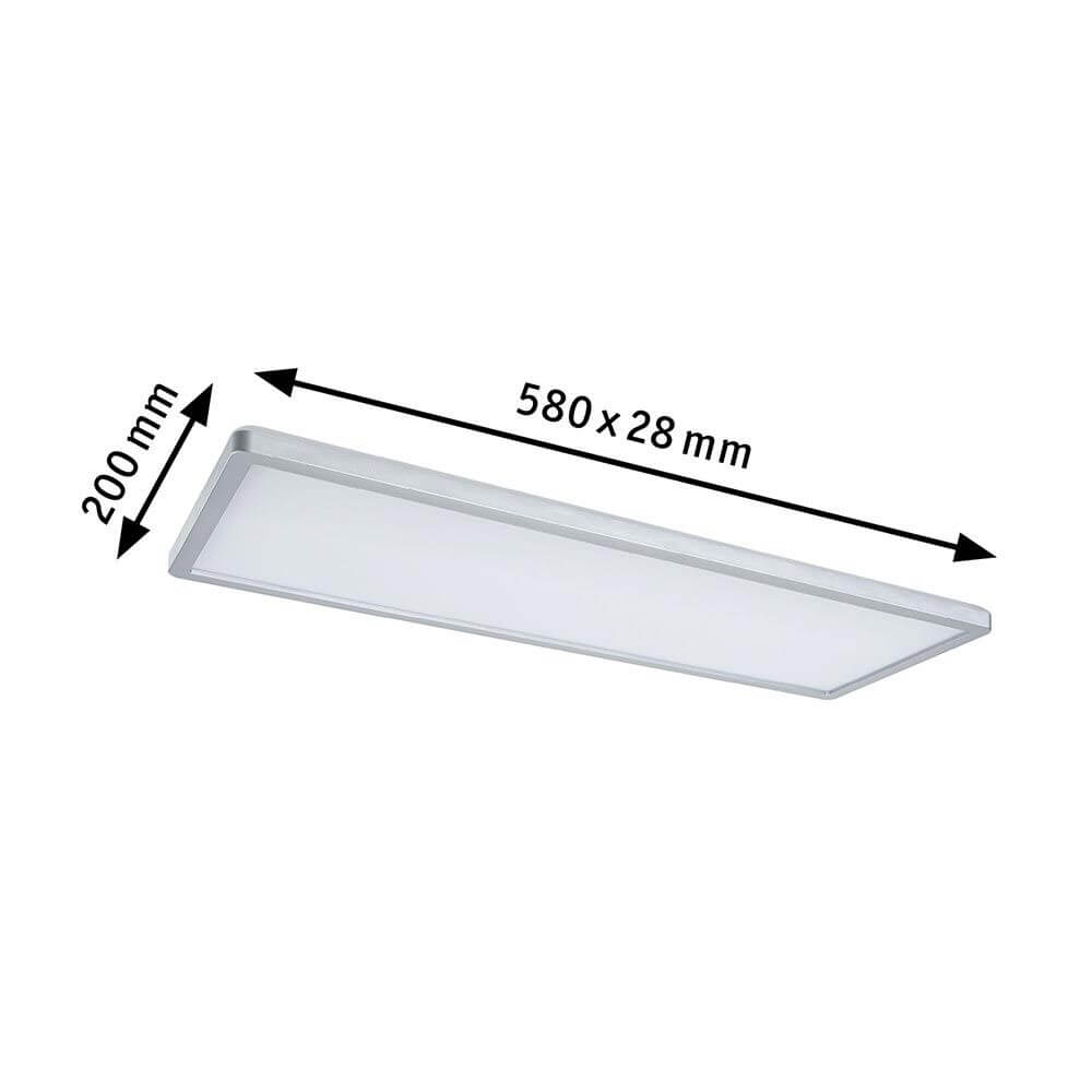 LED Panel Stufen-Dimmer Atria Shine Chrom-Matt mit Abmessungen 580x200mm