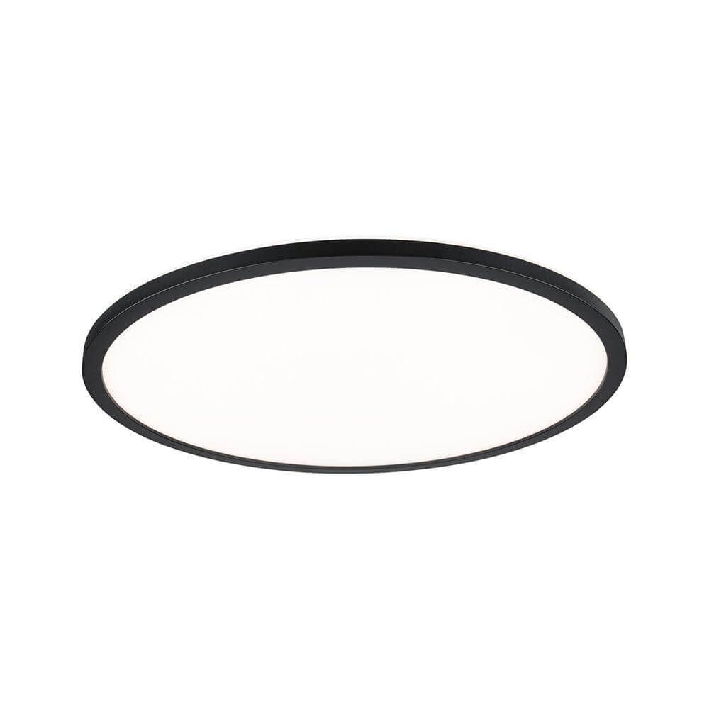 LED Panel mit 3 Stufen-Dimmer Atria Shine Schwarz in runder Form für gleichmäßige Raumausleuchtung