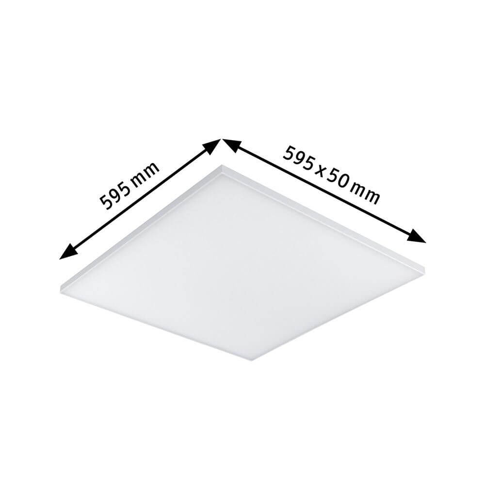 LED Panel Velora Eckig Quadratisch Weiß-Matt mit 3 Stufen-Dimmer, Maße 595x595mm.
