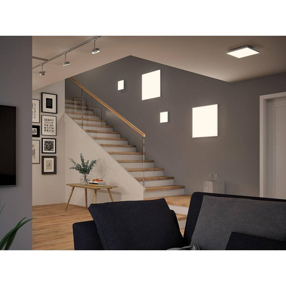 LED Panel Einbau-Deckenleuchte Velora mit 3 Stufen-Dimmer Eckig im modernen Wohnraum
