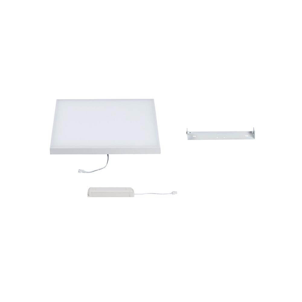 LED Panel Einbau-Deckenleuchte Velora mit 3 Stufen-Dimmer Eckig, rahmenloses Aufbaupanel und Montagezubehör
