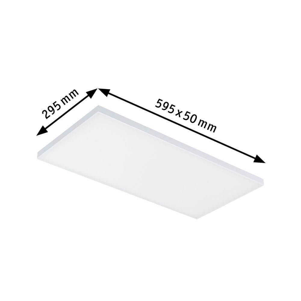 LED Panel Velora Eckig Weiß-Matt, Maße 595x295mm, ultraflache Bauform für dezente Beleuchtung.