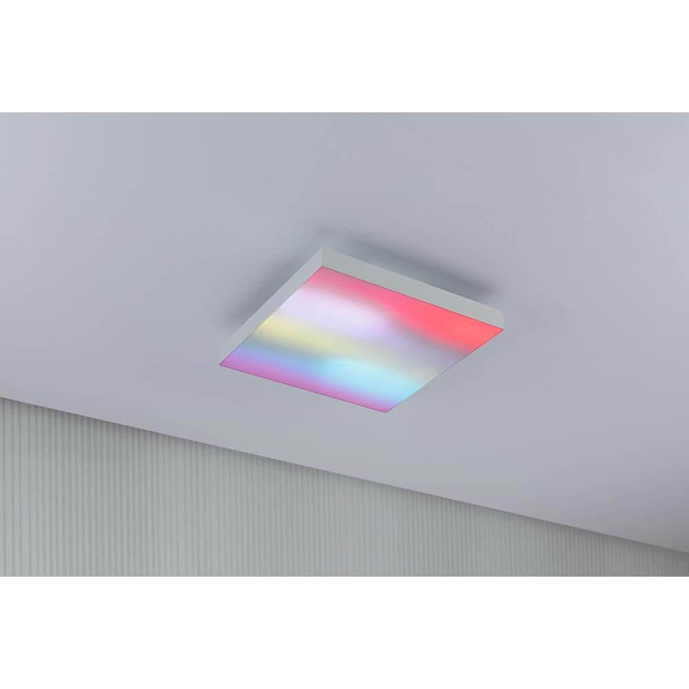 LED Panel Velora Rainbow CCT-Dimmbar 29x29cm mit dynamischen Farbeffekten und adjustable Farbtemperatur.