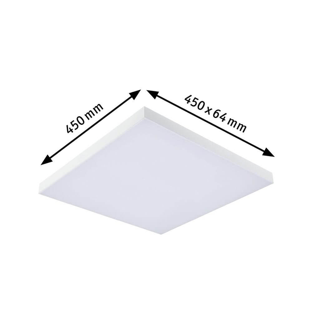 LED Panel Velora Rainbow RGBW Dynamisch 45x45cm mit Abmessungen 450x450mm und 64mm Höhe.