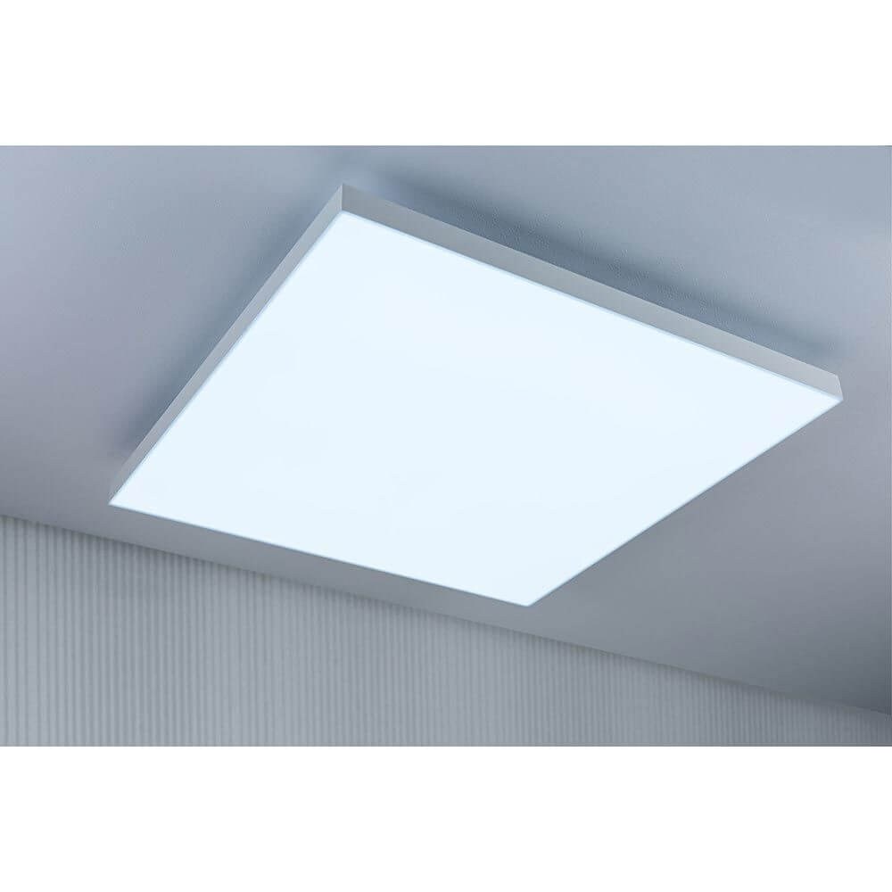 Velora LED Rainbow Panel RGBW Dynamisch Weiß 59x59cm an Decke montiert, sorgt für optimale Raumbeleuchtung.
